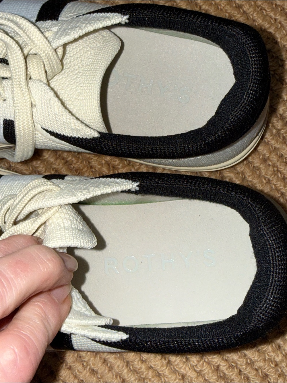 NWOT Rothy's The Women's RS02 White Canvas Sneakers with Black Trim size 7 - Picture 7 of 12